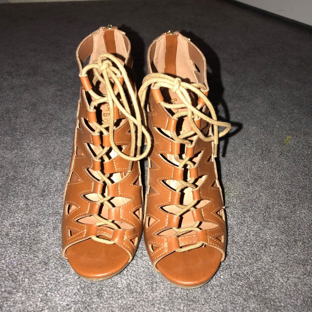 High heeled shoes